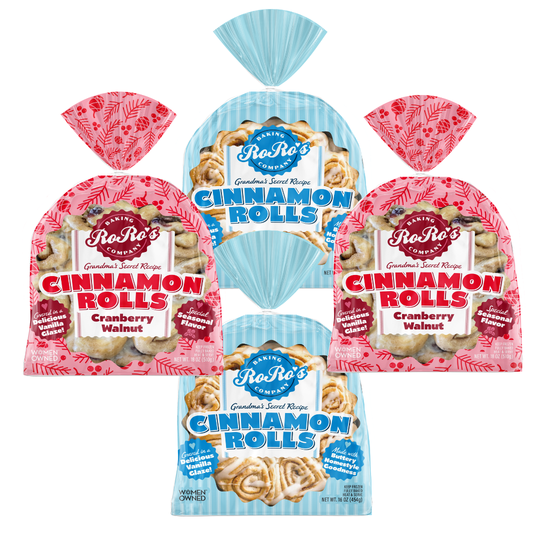 Holiday Sampler Pack – Classic & Cranberry Walnut Cinnamon Rolls